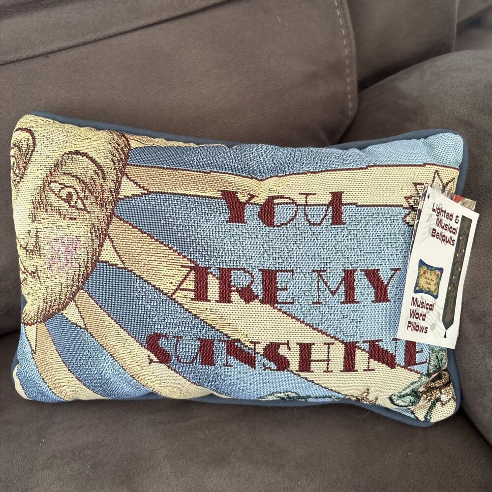 You Are My Sunshine Tapestry Pillow Celestial Sun Face Sunflower Woven